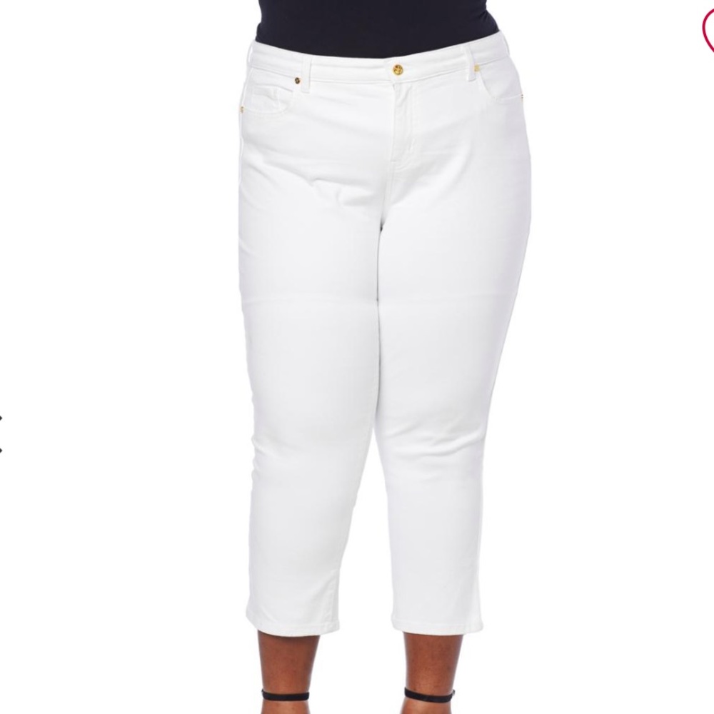 IMÁN Global Chic Straight Crop White Jean